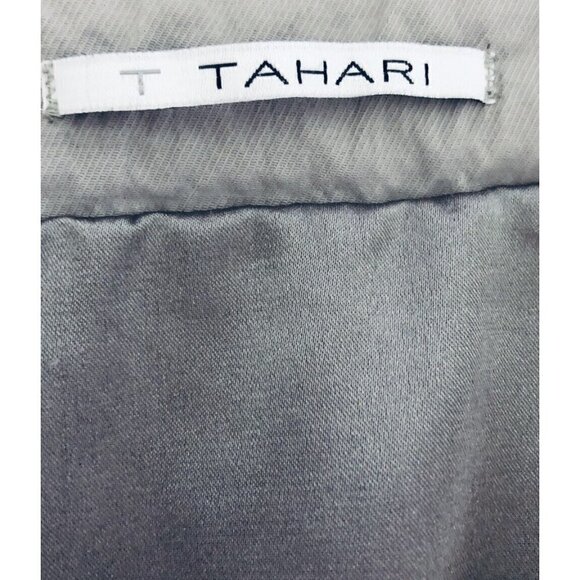 T Tahari Womens Small Gray Zip Jacket Wrinkled Cotton Metallic Boho - Picture 6 of 9